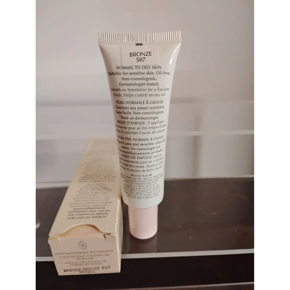 Mary Kay Medium Coverage Foundation Bronze 507 Normal to Oily Skin 1 fl oz NIB